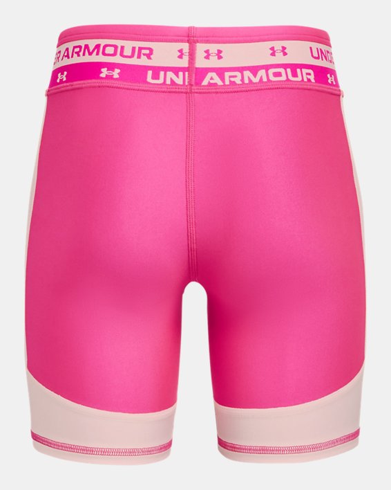 Girls' HeatGear® Armour Bike Shorts, Pink, pdpMainDesktop image number 1